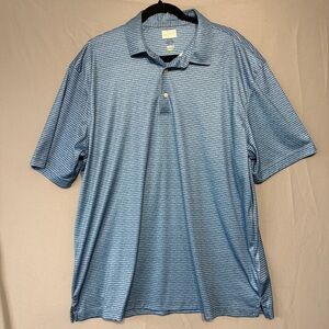 Greg Norman Mens Play Dry Golf Polo Shirt Size XL Blue Performance Shark Stretch